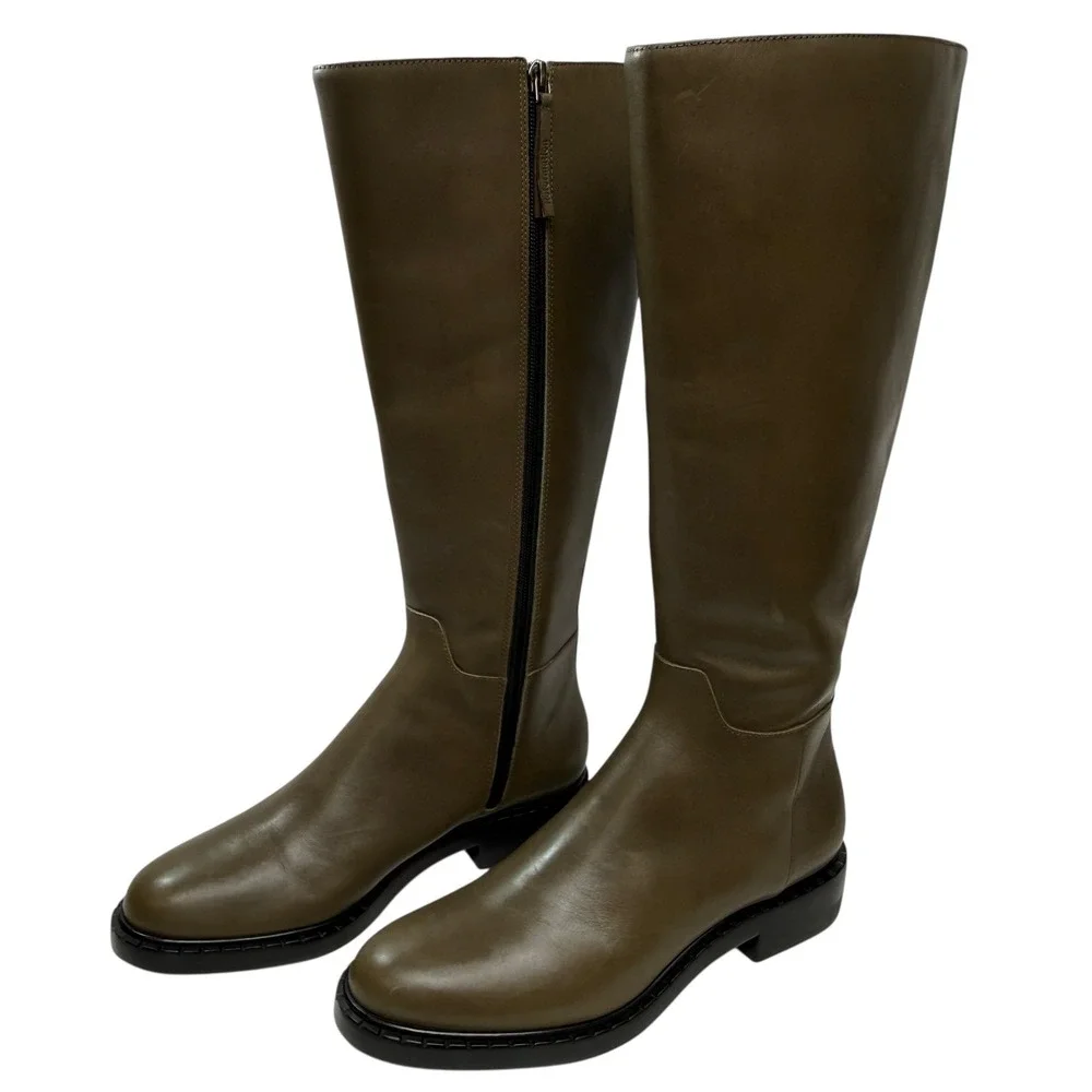 Reformation Nancy Tall Knee Riding Boot NEW Women's 9 Olive Green Calf Leather